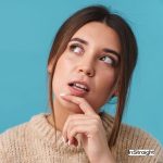 a woman thinking of something